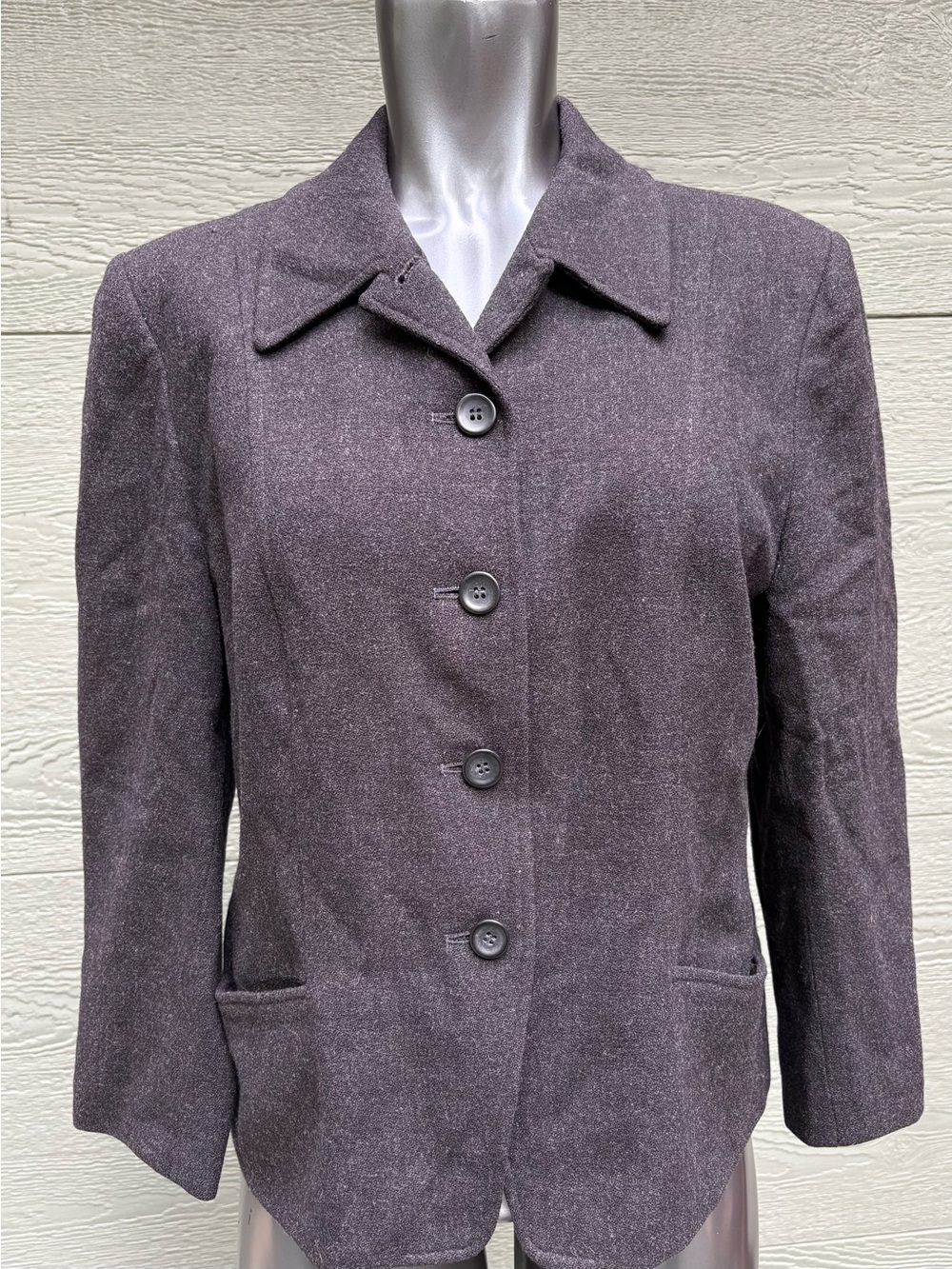 Pendleton Wool Dark Charcoal Single-Breasted Wool Blazer